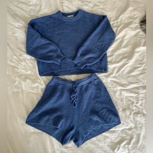 Anthropologie | Brenna Cozy Lounge 2 Piece Sweater & Short Set Size L